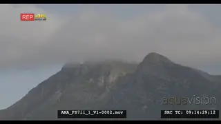 Mountain landscape with clouds rolling Western Cape