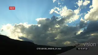View of clouds moving over mountains silhouette SCENIC TL