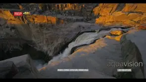 close up shot of Augrabies falls at sunset