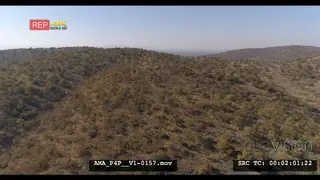 Aerial Drone over bush veld mountains