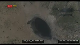 Aerial Drone over bushveld waterhole