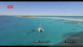 AERIAL of boats sailing with tourists enjoying the ride in the Madagascar Island