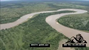 Various aerials over green landscape rivers game