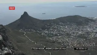 Scenic Lion heads mountain pan to Cape Town city