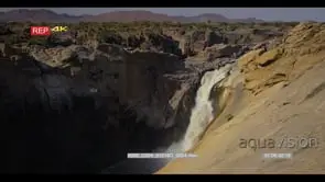 wide shot of the Augrabies falls at sunset