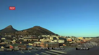Scenic Cape Town City with Lions Head mountain Signal hill in BG