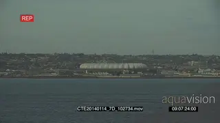 Scenic Port Elizabeth Nelson Mandela Bay stadium POV from ocean