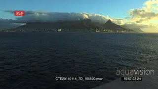 Scenic Cape Town City Lions head mountain Signal hill misty cloud covering POV from ocean
