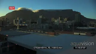 Cut away Cape Town city habour Table mountain in BG