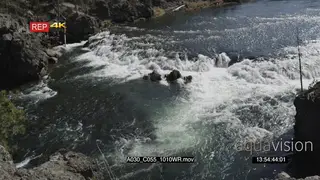 AERIAL of Yellowstone river flowing GOOD LIGHT