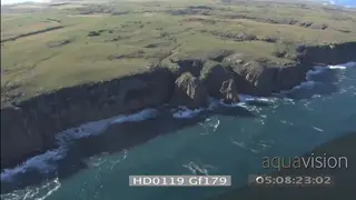 Aerial along coastline