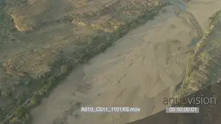 Aerial Mashatu dry delta river channel