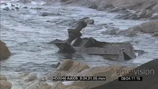 Shipwreck remains in water