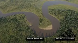 Various aerials over landscape Luangwa river