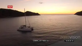 AERIAL of boats sailing with tourists enjoying the ride in the Madagascar Island