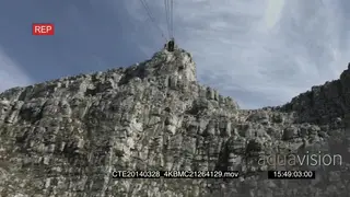 POV Cable car ride down mountain Cape Town
