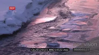 Close view of a half frozen lake HA SCENIC
