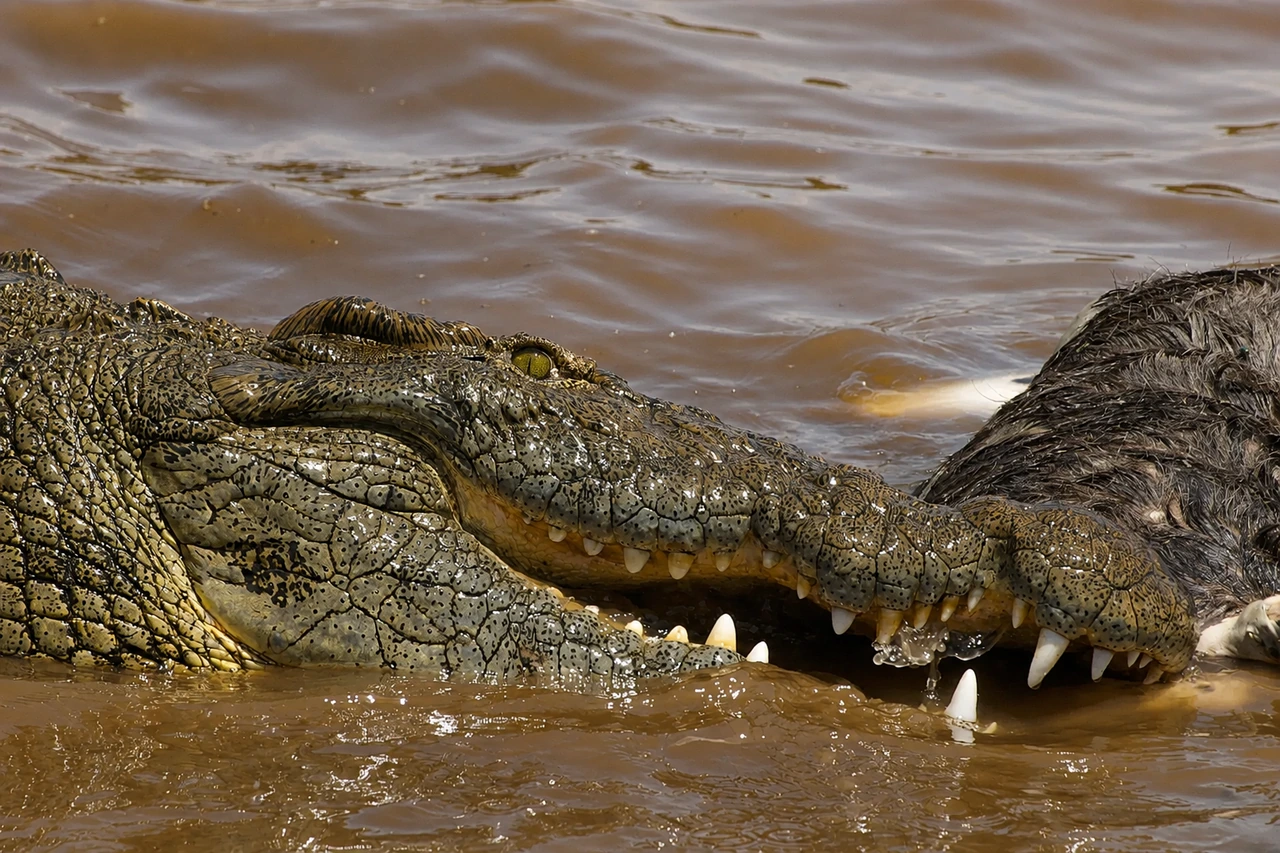 Nile crocodile in the wild